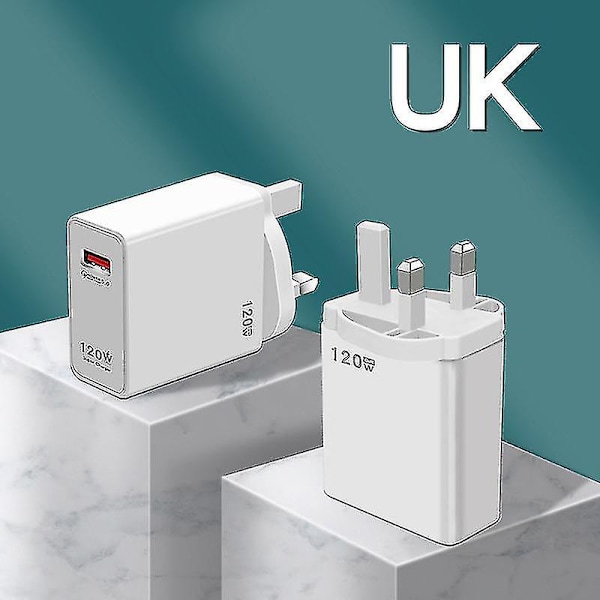 120W Rask Ladestasjon USB Strømadapter for iPhone Xiaomi Samsung