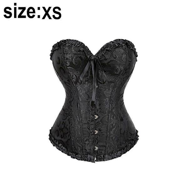 Kvinders Snørebånds-Overbust Korset Bustier Lingeri Bodyshaper Top Prinsesse Korset - Sort