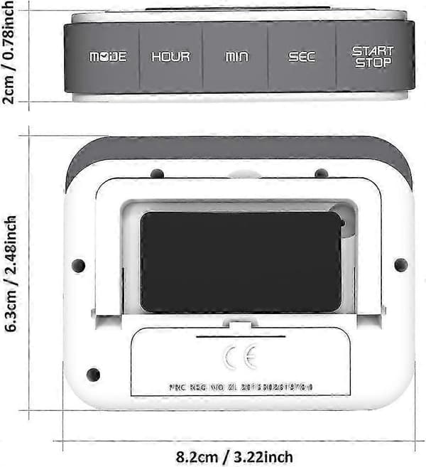 Magnetisk digital kökstimer med LCD-display för matlagning och bakning