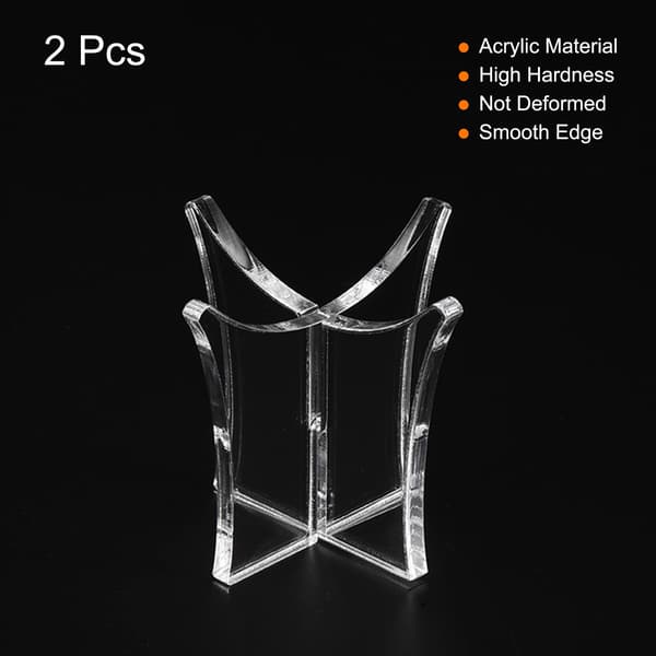 2,3\" Kugledisplaystativ, 2-pak multifunktionel akrylkuglestativholder til baseball/tennisbold, gennemsigtig