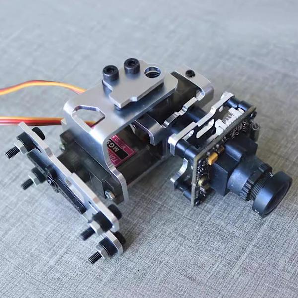 2-axlig Gimbal FPV Gimbal Drone Gimbal med 2 metallservon för flygplanskamera, aluminiumlegering