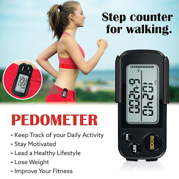 3D Kvalitets Gå-Pedometer med Klips fra Realalt