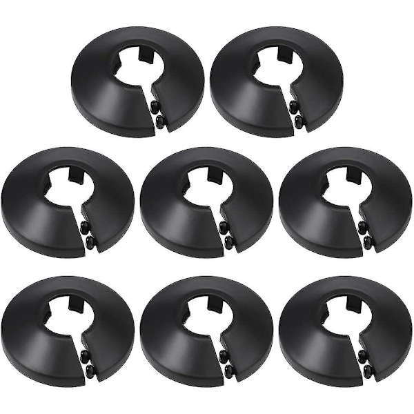 16mm Pipe Cover Decoration Pp Radiator Escutcheon Water Pipe Wall Cover Black 8 Pcs Z