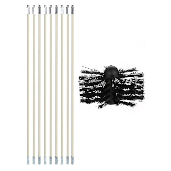 1 set praktisk skorstensborste flexibel stång nylon