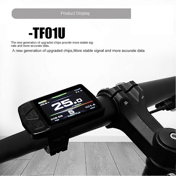 Ebike Display för KT TF01U 24V 36V 48V Intelligent Färgstark LCD Mätare Vattentät Anslutning Elektrisk Cykel