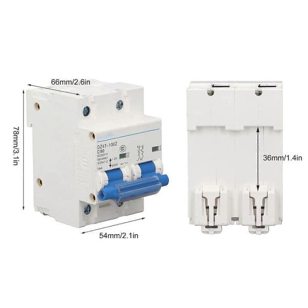 Høykvalitets DZ47-100Z DC500V DIN-skinne type liten DC-strømbrytersegment