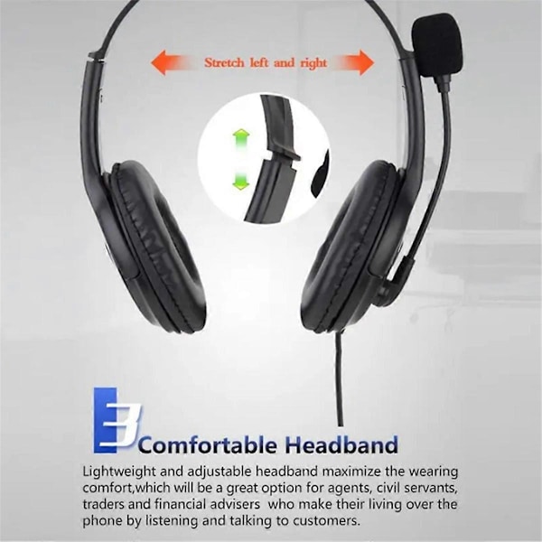 Kablet USB Headset Computer Undervisning Telefon Headset med Mikrofon Type-C Egnet til Zoom Skype