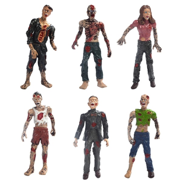 6pcs/lot 10cm The Walking Dead Zombie Action Figures Toys Movie Characters Action Zombie Figures Ki