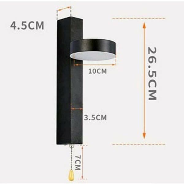 LED-vägglampa - BF - 9W - Valbar trefärg - 360° vridströmbrytare - Samtida design YYV