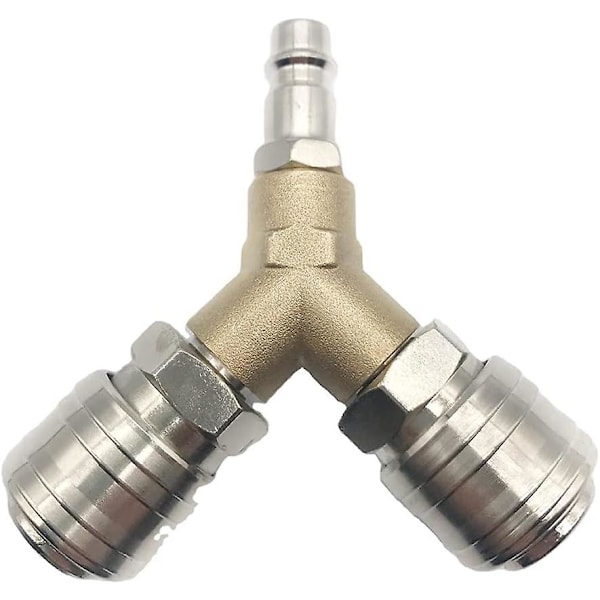 Compressed air distributor, compressed air connector, compressed air switch with two 1/4" threaded connectors