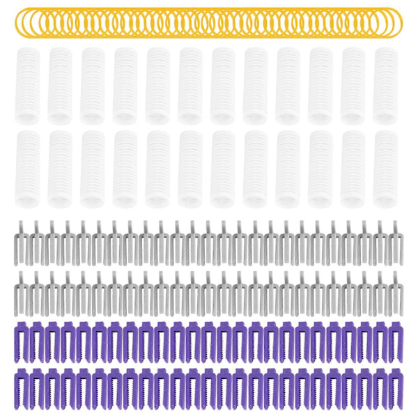 24 stk./sæt Salon Nylon Hook & Loop Hårruller Sæt Hårrødder Permanentstænger Stænger Krøller med Clips & Rub