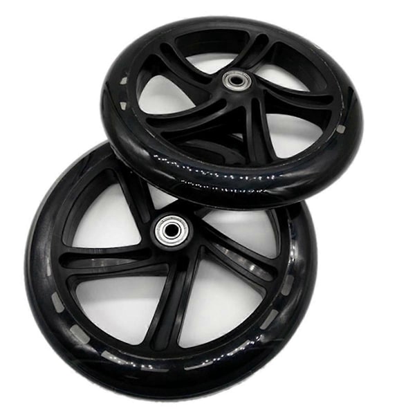 2 Stykker Sparkesykkelhjul 200 mm PU Materiale Hjul Tykkelse 30 mm ABEC-7 Lager Sparkesykkel Tilbehør