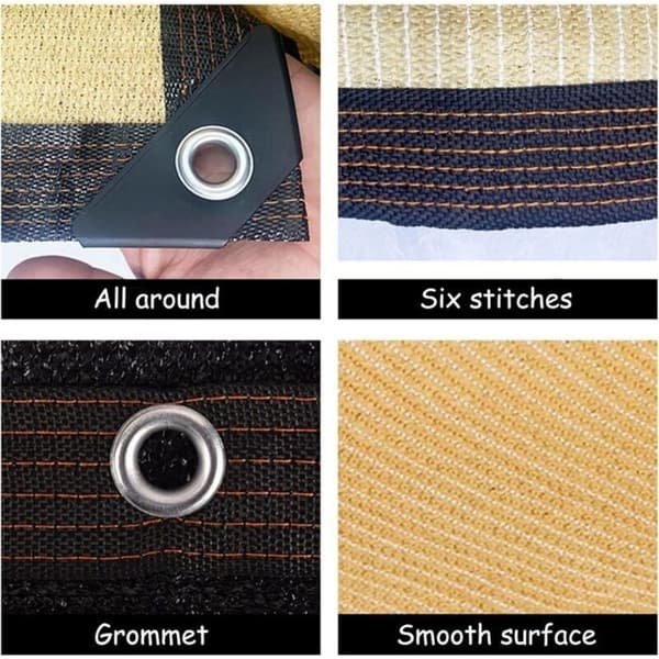 (beige)Solsegel - AIMOONSA - 2m x 4m - Beige - Högdensitetspolyeten - Anti-UV