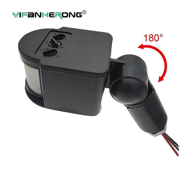 220V Infraröd PIR Rörelsesensorswitch Rörelsesensor Ljusströmbrytare med LED-ljus Automatisk Utomhus AC 220V Infraröd Detektor