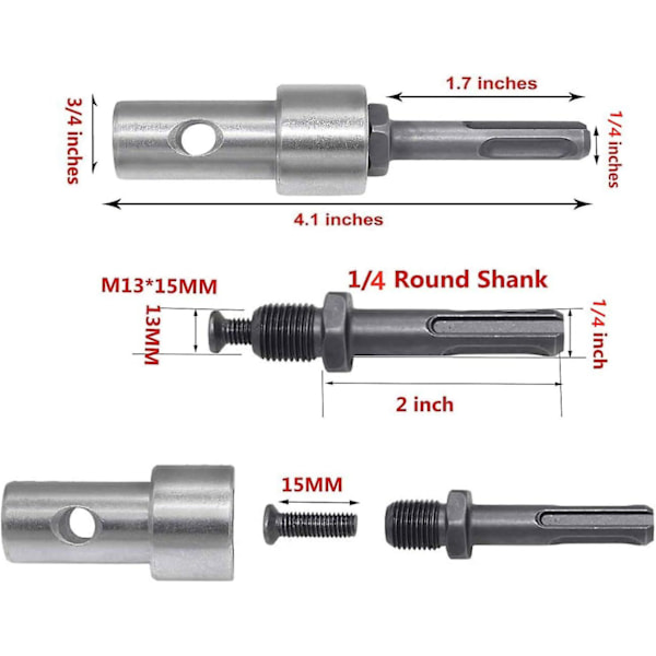 Elektrisk Borrchuckadapter för Sladdborrmaskin och Sladdlös Borrmaskin, SDS Plus till 1/2 (M13 x 15mm) Rund Skaft för Slagskruvdragare
