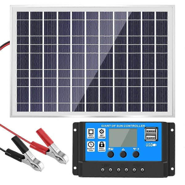30W 12V Solpanel Batterilader + 40A Controller til RV Bil Båd Hjem Camping