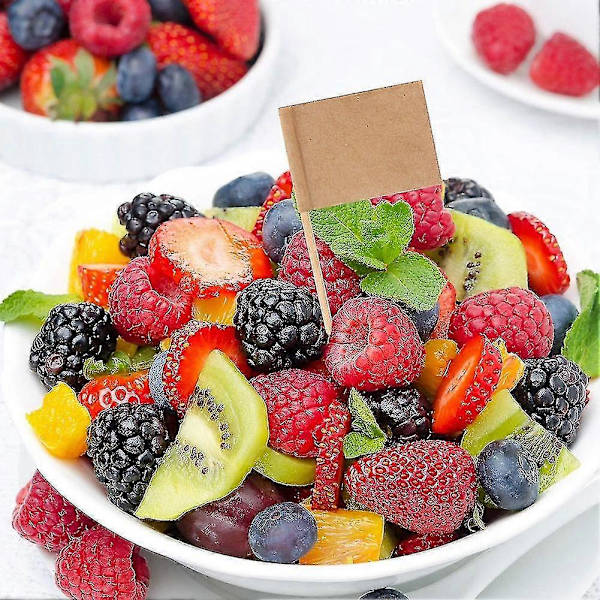 200-pack Tomma Tandpetare Flaggor Kraftpapper Flaggpinnar Ostmarkörer För Cupcake, Mat, Frukt, Del Hy