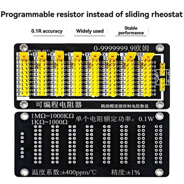 0.1R - 9999999.9R Programmerbar Modstand Justerbar Modstand Glide Modstandskort Trin Nøjagtighed 1% 0.