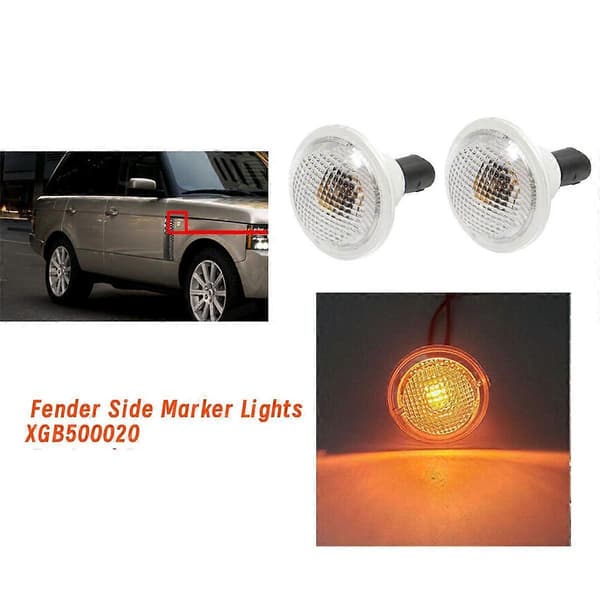 2 stk. Sidemarkerlys XGB500020 til Range L322 03-12 Blinklys Repeater Lampe Linse Hus