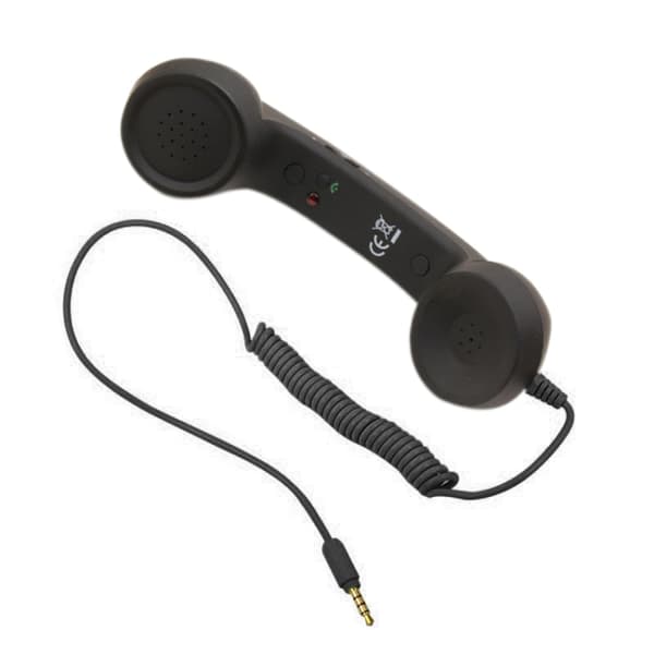 Retropuhelun luuri 3,5 mm liitin – Musta