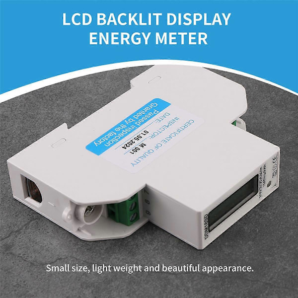 5-100A 220V Energimätare Enfas RS485 MODBUS Protokoll LCD Bakgrundsbelyst Display DIN-skena Wattmätare