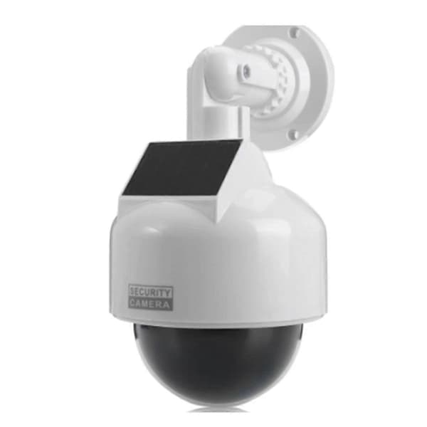 Simulert sikkerhetskamera med blinkende LED-lys 360° rotasjon Dummy CCTV Dome Innendørs/Utendørs Moni