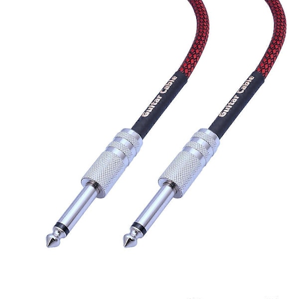 6,35 mm Hane till Hane Rak 1/4 Tums Stereokabel Gitarrinstrumentkabel för Elgitarr, Bas, A