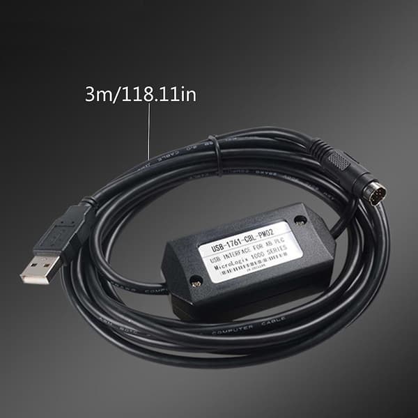 PLC-ohjelmointikaapeli AB Micrologix 1000/1200/1500 -sarjalle, datakaapeli USB-1761-CBL-PM02