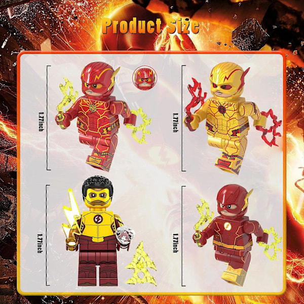 8 stk Superhelt The Flash Actionfigurer Byggeklosser Lekesett Kamphelt Figur Samleobjekter for Barn