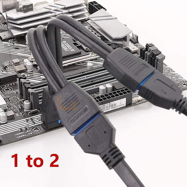 Usb 3.0 -otsikkopidennystyökalu, 19/20 nastaa 1 - 2 Y-jakaja-pidennystyökalu-yu
