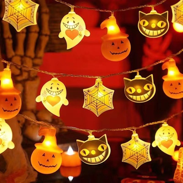 Halloween-lepakkovalot, kurpitsalepakko-koristevalot, 20 LED-halloween-koristevaloa, halloween-valoköynnökset