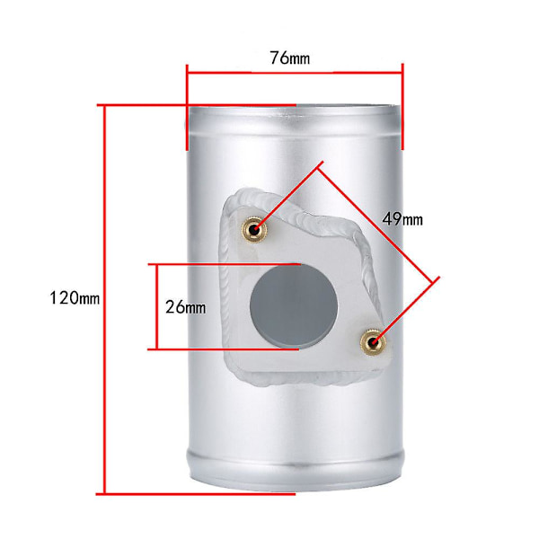 Maf Performance -ilmavirtausmittari 76mm ilmavirtausanturin sovitin sopii For For For For