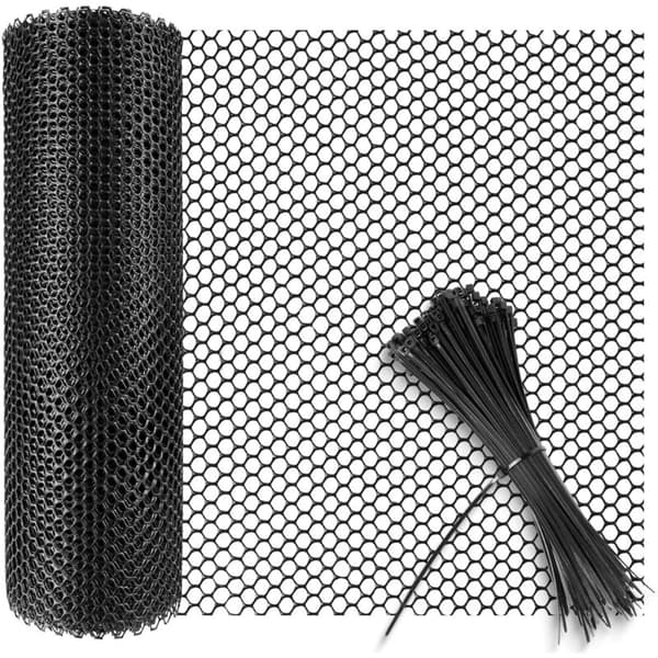 Svart hagegjerde i plast 40 cm x 3 m