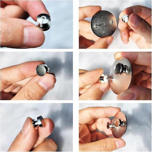 50 kpl Magneettisia Pin-Takia Emali-Pinneille, Hopeiset Lukittavat Pin-Kiinnikkeet, Loistava Lahja Pin-Keräilijöille