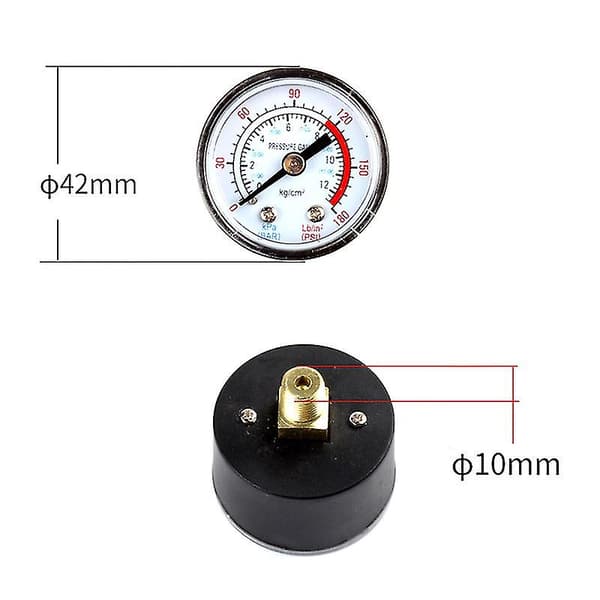 90-120psi Luftkompressor Grenrör Regulator Mätare Tryck Hållbar Brytare Kontroll