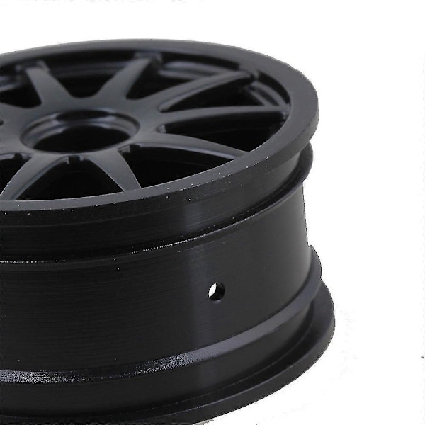 Svarta 52mm Plast 10-ekrade Hjulfälgar för RC 1:10 Väg & Driftbil Set om 4