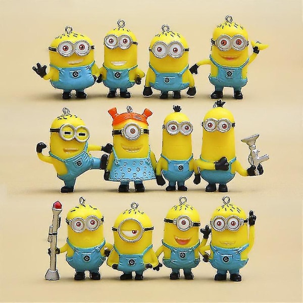 Weitengs Despicable Me Minionerna Rollfigur Display Leksak Pvc 12-pack Gul_Feb