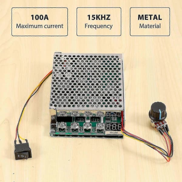 DC 10-55V 100A 3000W PWM Kontroll Reversibel Motorhastighet Framåt Bakåt