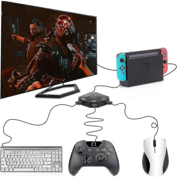 Tangentbords- och musadapter för Nintendo Switch/ Ps4/ Ps3/ Xbox One/ Xbox 360-omvandlare