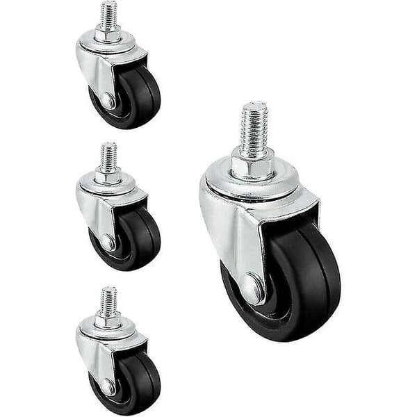 Sæt af 4 40mm Gummihjul med M8 Gevindstang