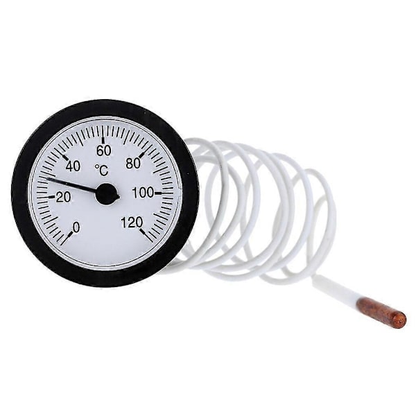 52mm Dial Termometer Kapillær Temperaturmåler Med 1,15m Sensor 0-120 Grader Celsius Til Måling