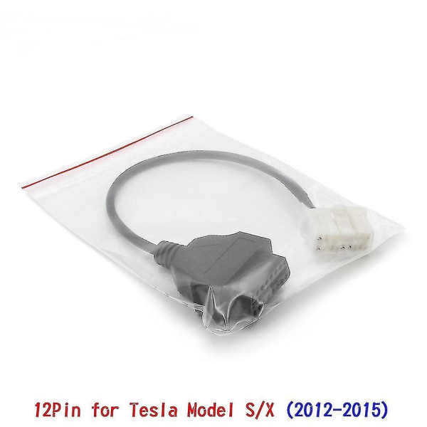 12-stifts OBD2-adapter hane-hona-kontaktkabel för 2012-2015 Tesla Model S/x Obdii diagnostisk sele elektronisk kabel