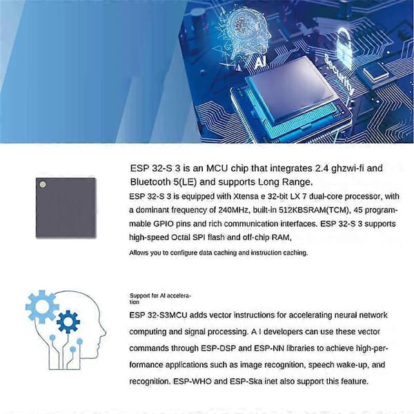 ESP32 ESP32-S3 WiFi+Bluetooth IoT Dual Type-C -kehityskortti Ydinlevy ESP32-C6-DevKitC-1 Develo