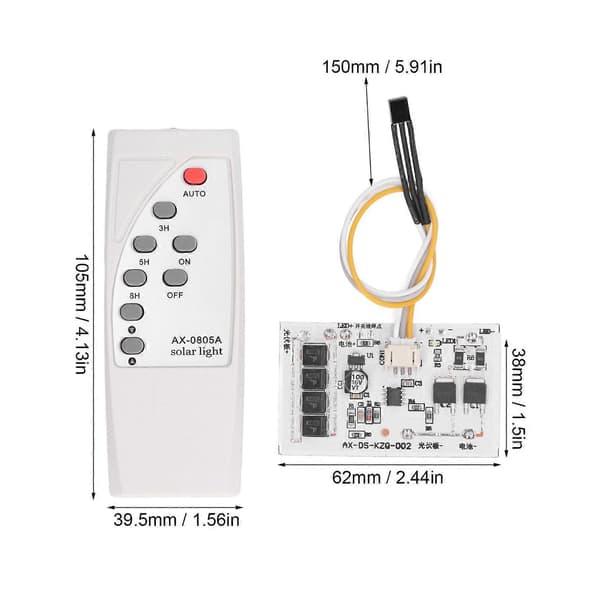 Høykvalitets Solar gatelys timer fjernkontroll kompatibel med 3.2V/6.4V