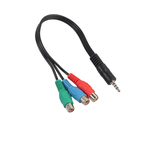 3,5 mm AUX til RCA Komponent Grønn Blå Rød YPbPr RCA Adapterkabel