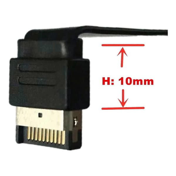 USB 3.1 Type C Frontpanel Header Skjøtekabel, Type E til USB 3.1 Type C Kabel, Intern Adapterkabel, med Panel (50cm)