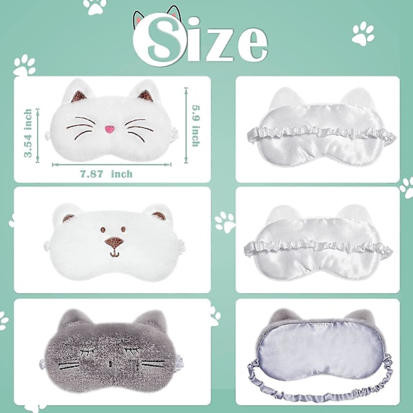 Sovmask Barn 3 Stycken Ögonmask Söta Djur2