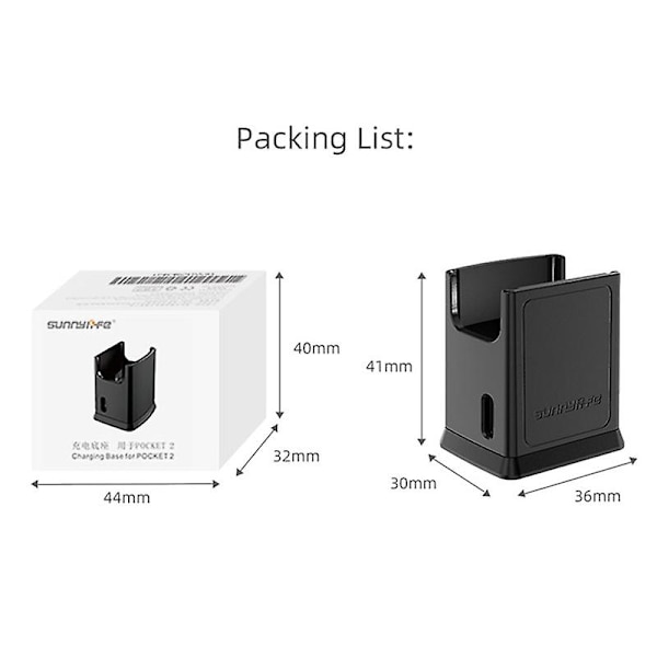 Sovittimen kiinteä pidiketeline lataus-C-tyypin portilla ja 1/4 tuuman ruuvilla DJI OSMO Pocket 2 -kameralle