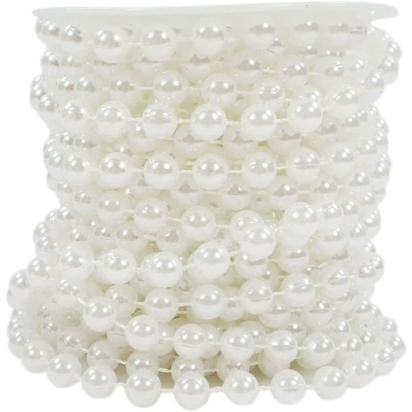 Perleband Perlekjede Perlegirlander Perlesnor Juladvent Bryllup Deko Borddekoration Metervare 6mm