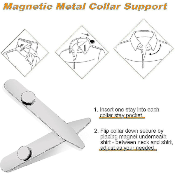 3 Par Stål Krageförstärkningar, Kragehållare Skjorta Krage-B17